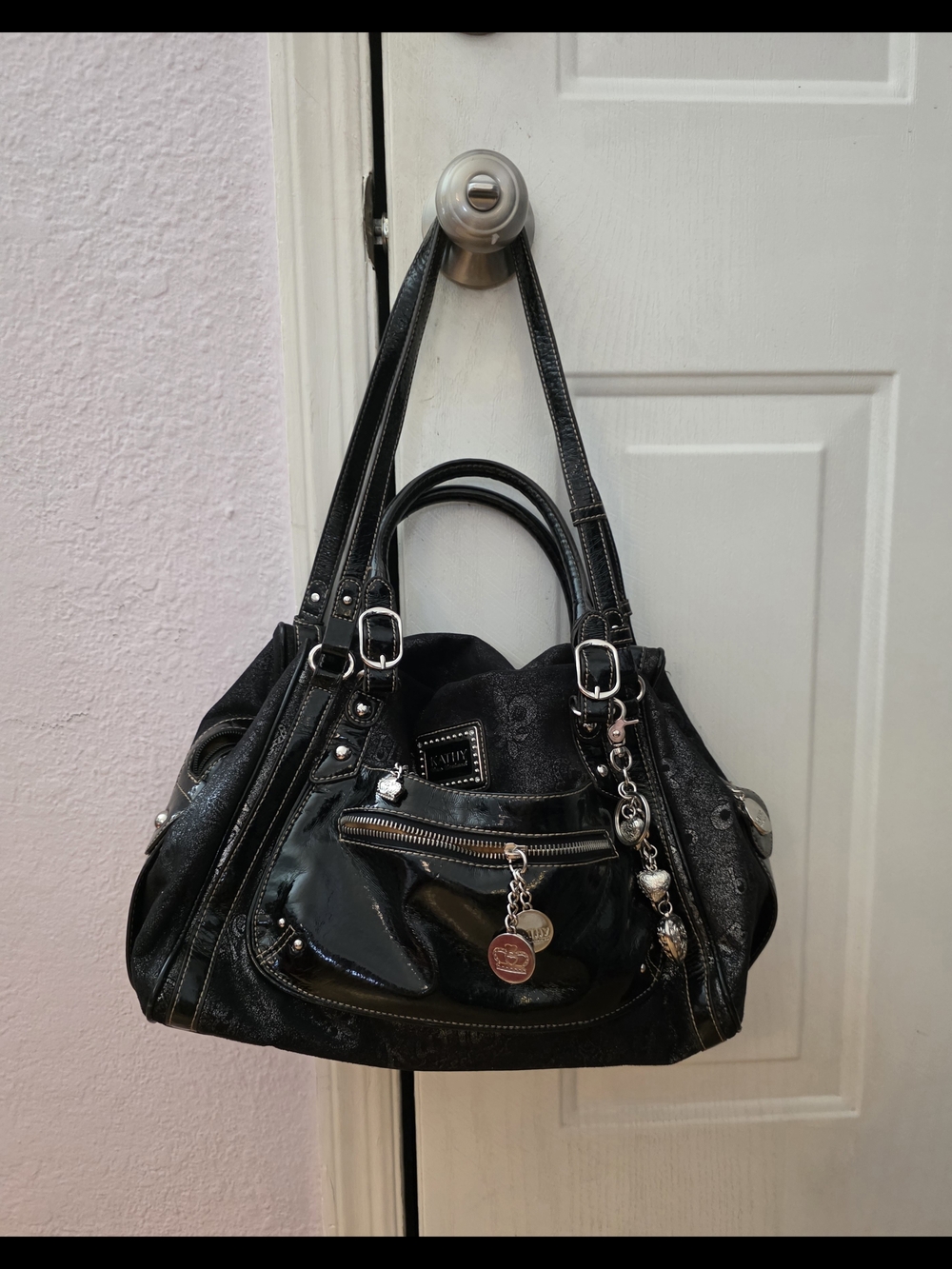 Black Kathy Van Zealand Shoulder Tote Purse